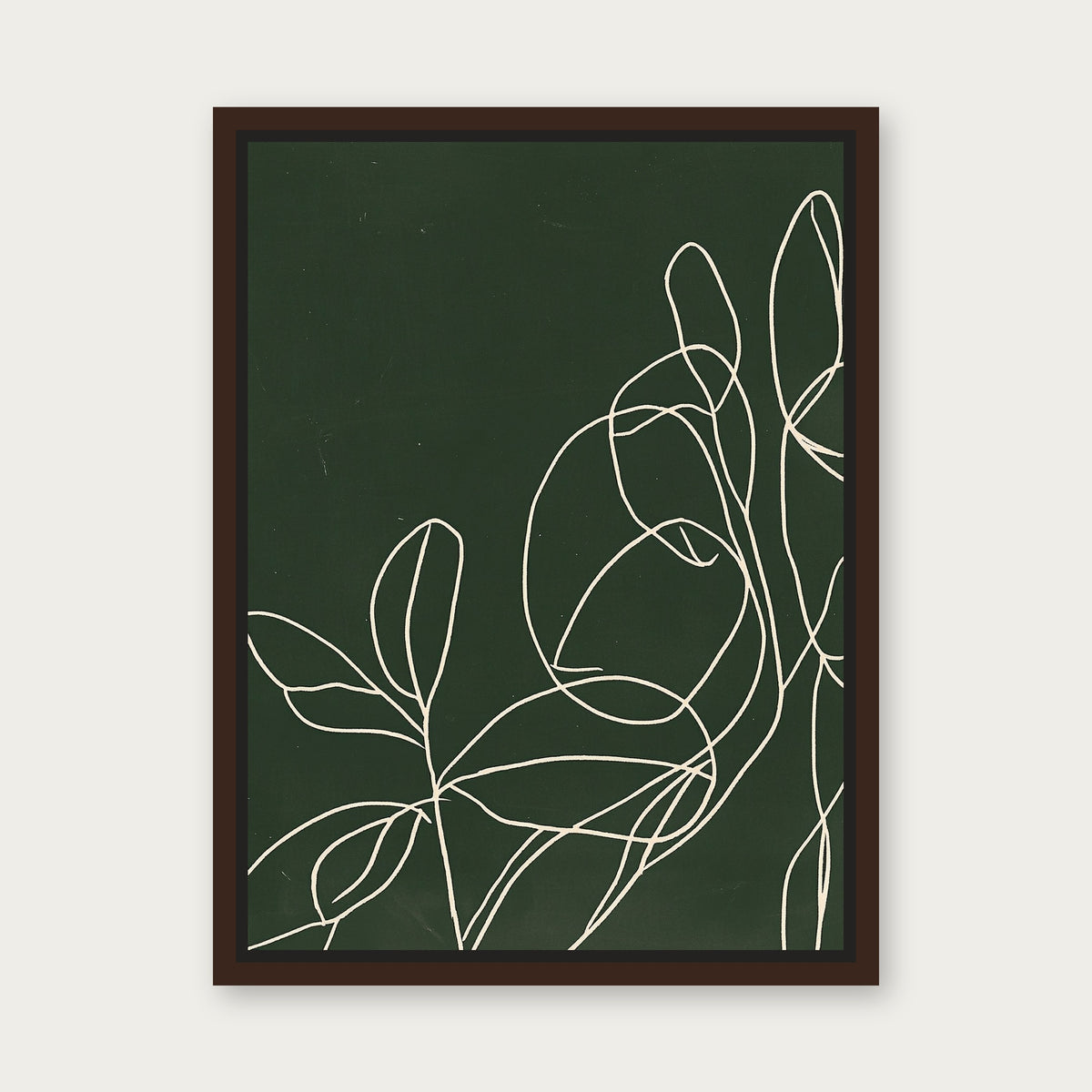Green Reach Framed Floating Frame Canvas - Espresso floating frame