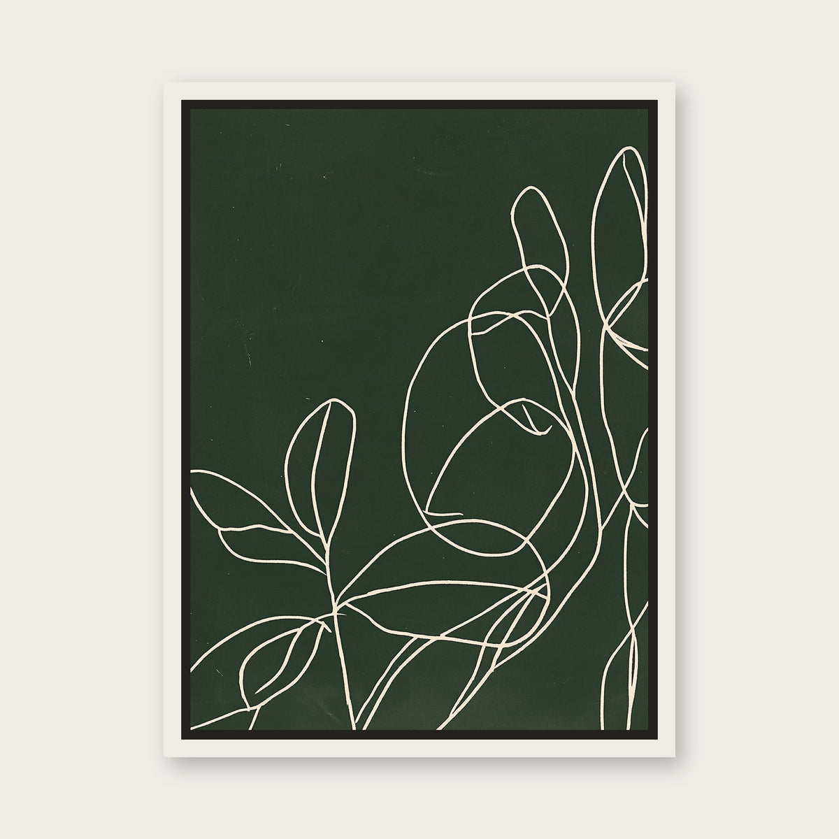 Green Reach Framed Floating Frame Canvas - White floating frame