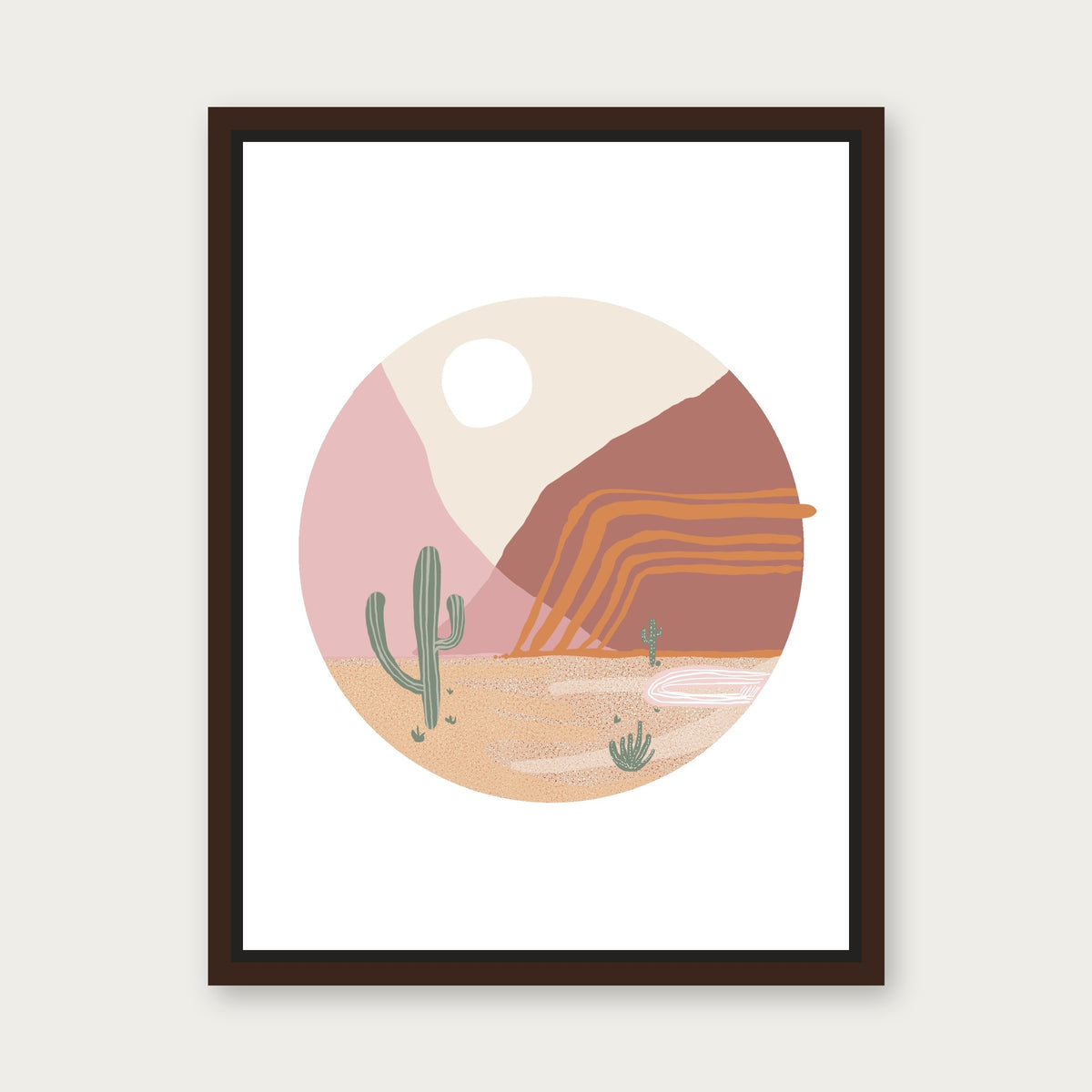 Hello 1 Floating Frame Canvas - Espresso floating frame