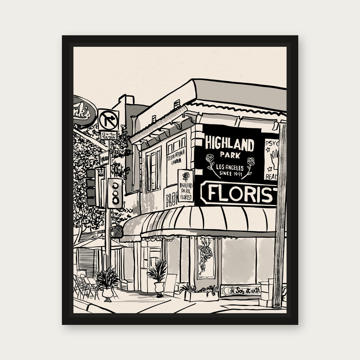 Highland Park Floating Frame Canvas - Black floating frame