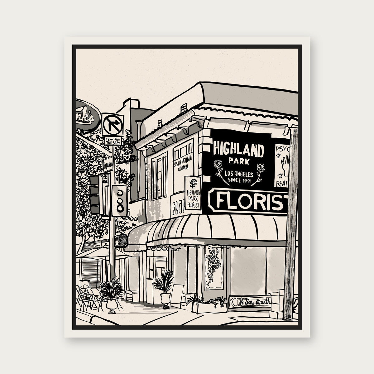 Highland Park Floating Frame Canvas - White floating frame