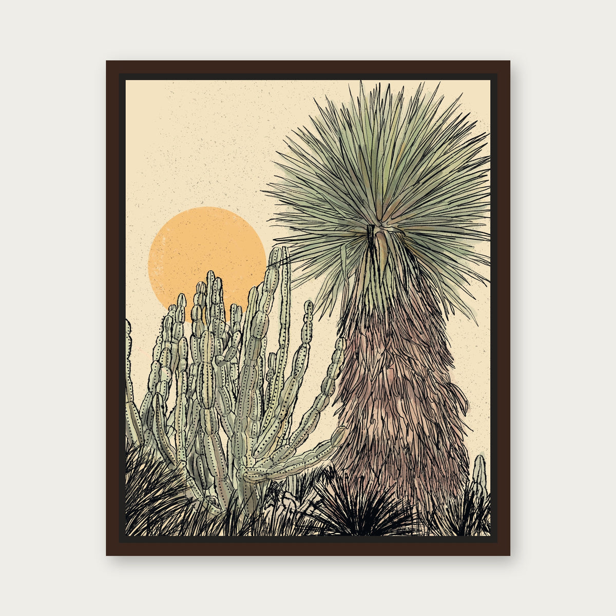 Hold Hands 1 Floating Frame Canvas - Espresso floating frame