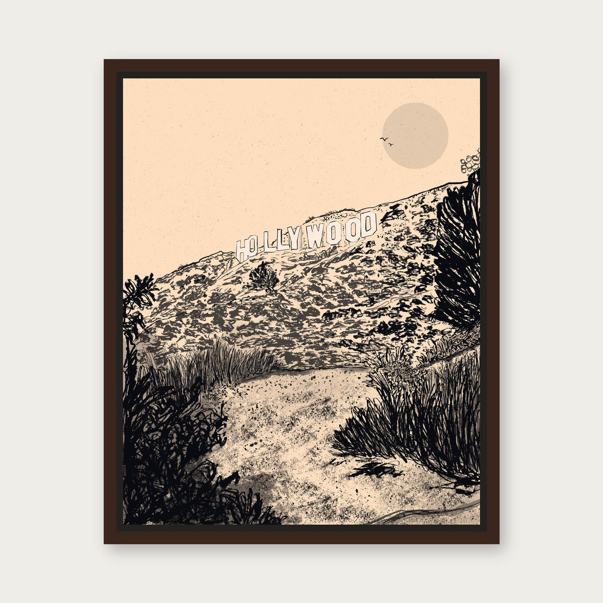 Hollywood Floating Frame Canvas - Espresso floating frame