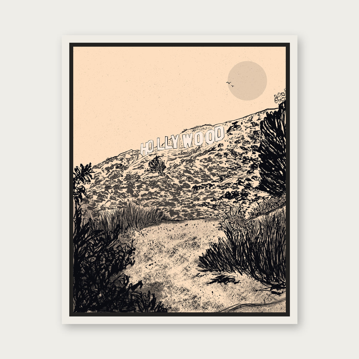 Hollywood Floating Frame Canvas - White floating frame
