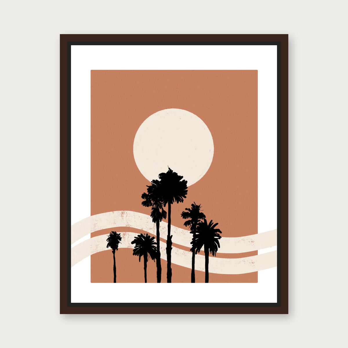Horizon Floating Frame Canvas - Espresso floating frame