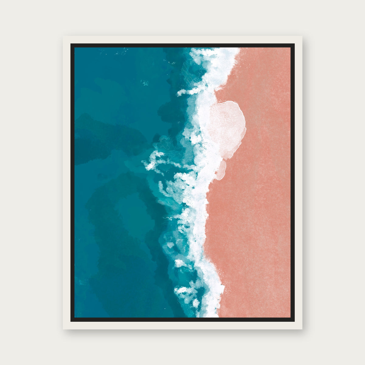 Horseshoe Bay Floating Frame Canvas - White floating frame