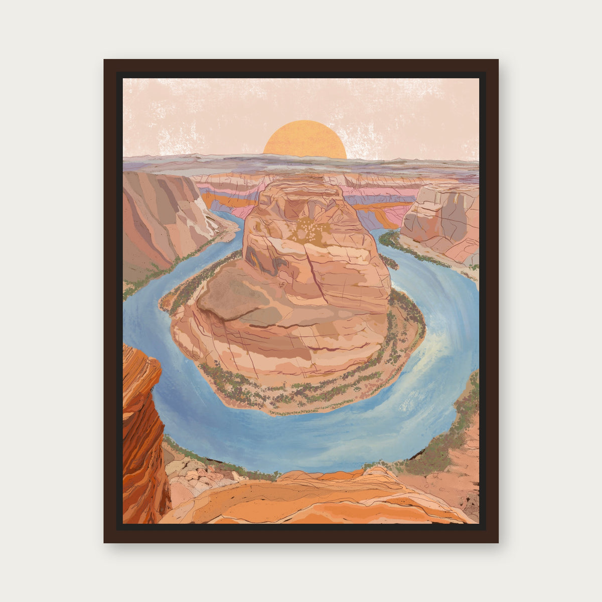 Horseshoe Bend Grand Canyon 1 Floating Frame Canvas - Espresso floating frame