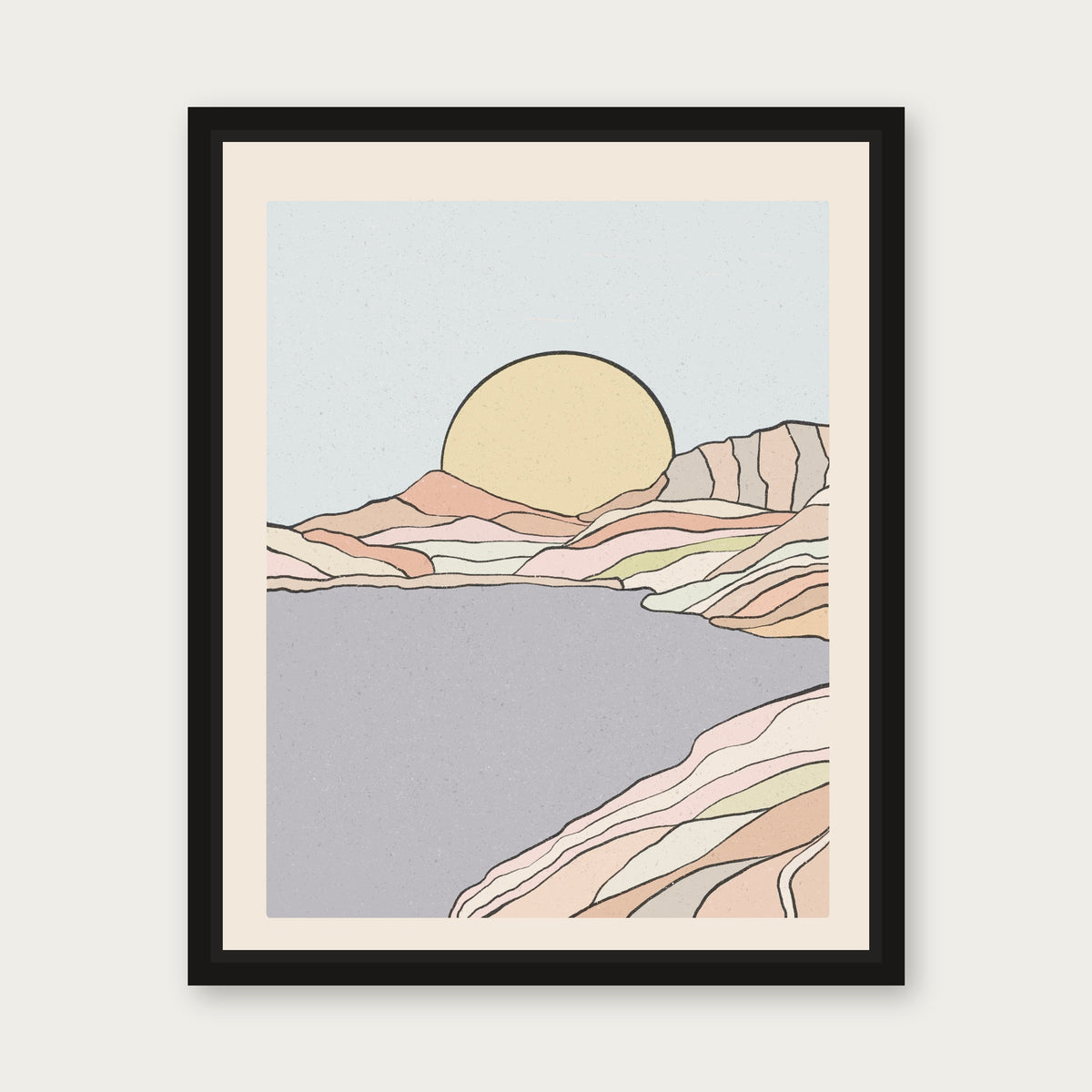 Hout Bay Floating Frame Canvas - Black floating frame