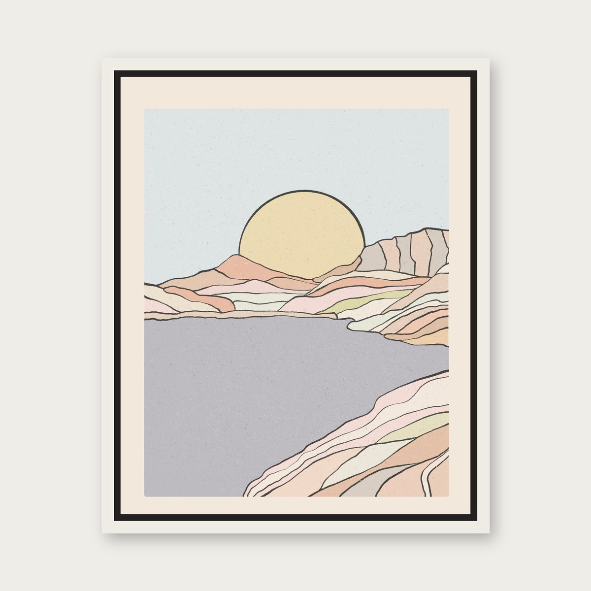 Hout Bay Floating Frame Canvas - White floating frame