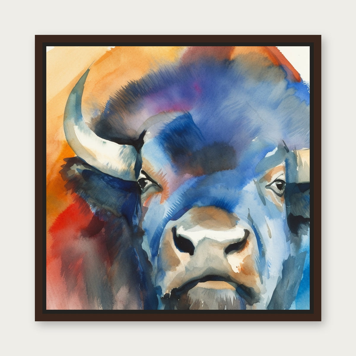 Howie Floating Frame Canvas - Espresso floating frame
