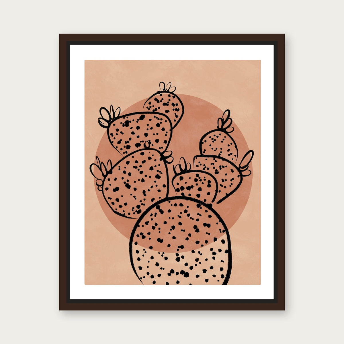 Hypatia Floating Frame Canvas - Espresso floating frame