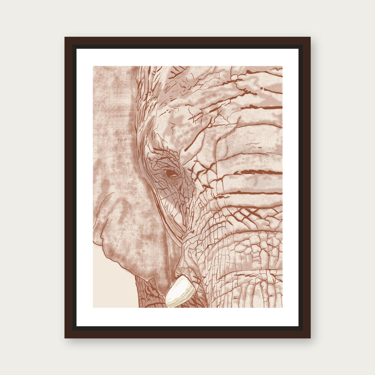In The Room 1 Floating Frame Canvas - Espresso floating frame