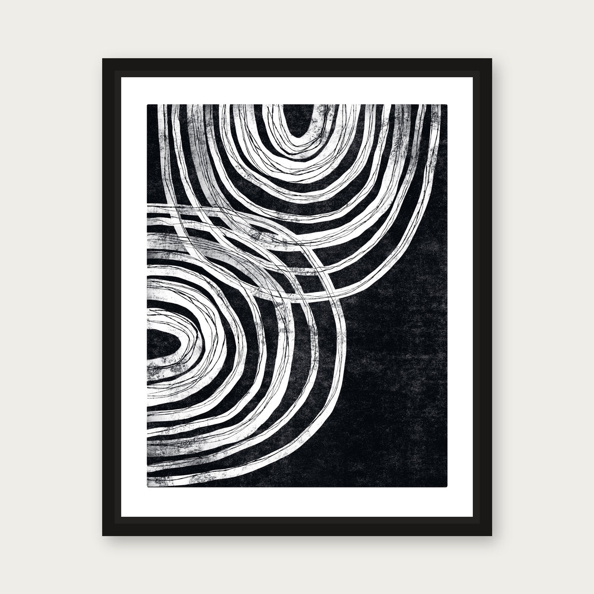 Intersect Floating Frame Canvas - Black floating frame