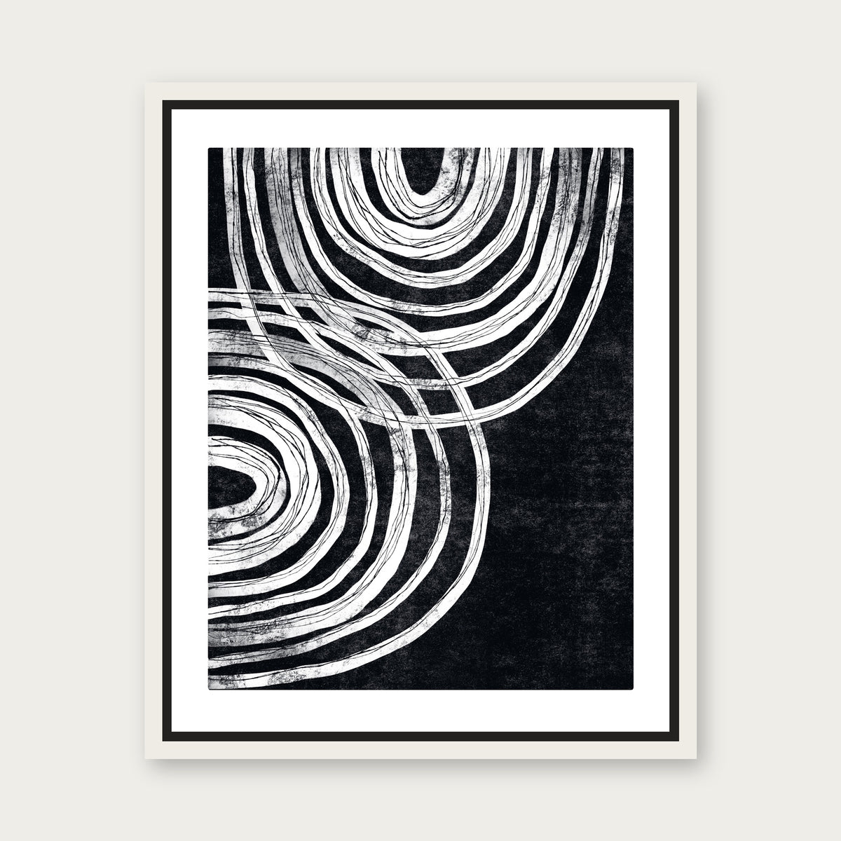 Intersect Floating Frame Canvas - White floating frame