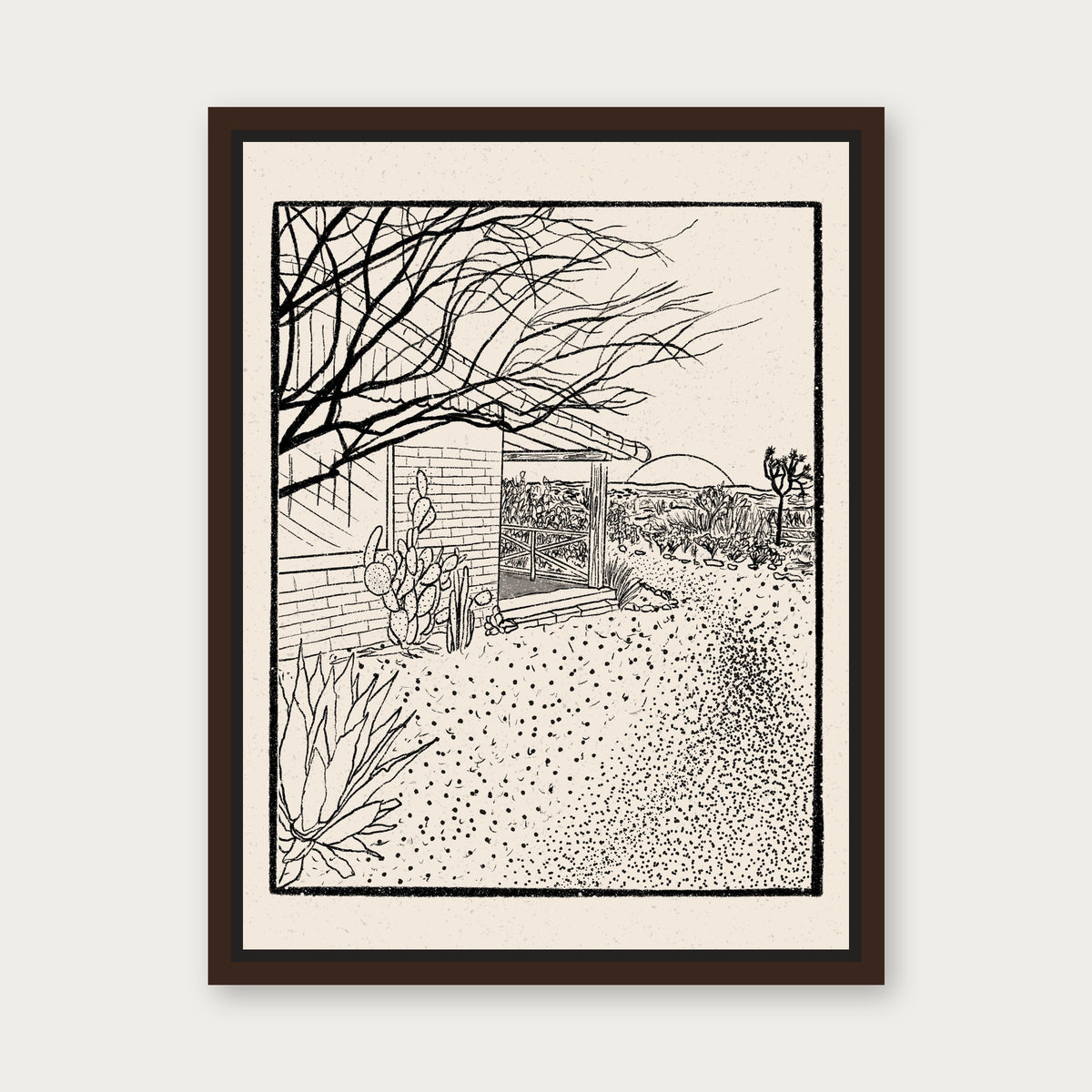 Jth 1 Floating Frame Canvas - Espresso floating frame
