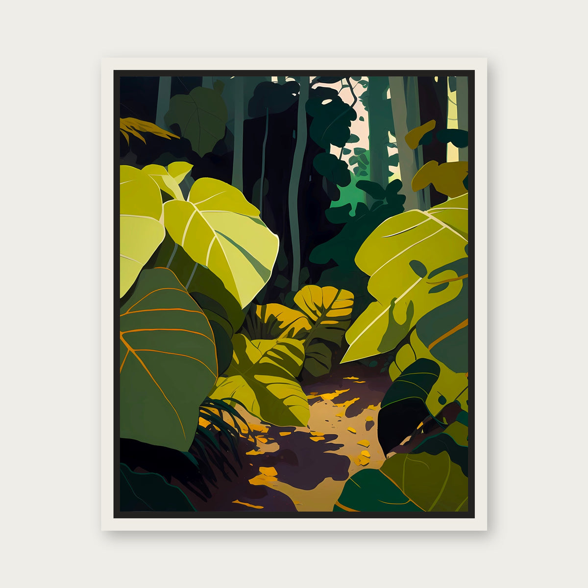 Jungle Days Floating Frame Canvas - White floating frame