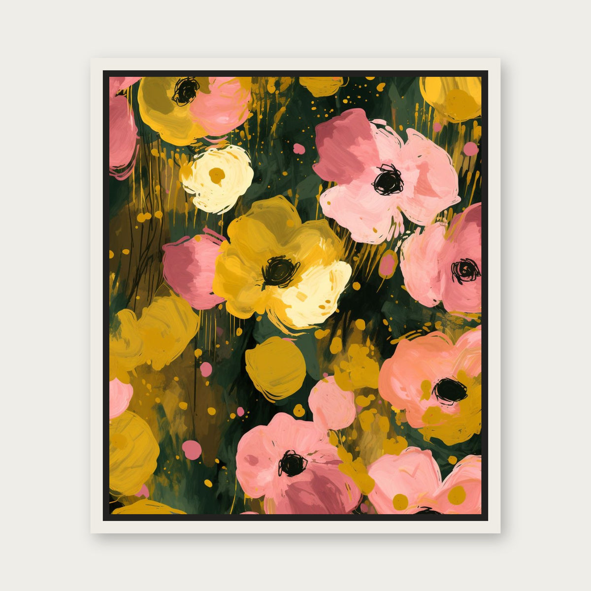 Jungle Jewel Floating Frame Canvas - White floating frame