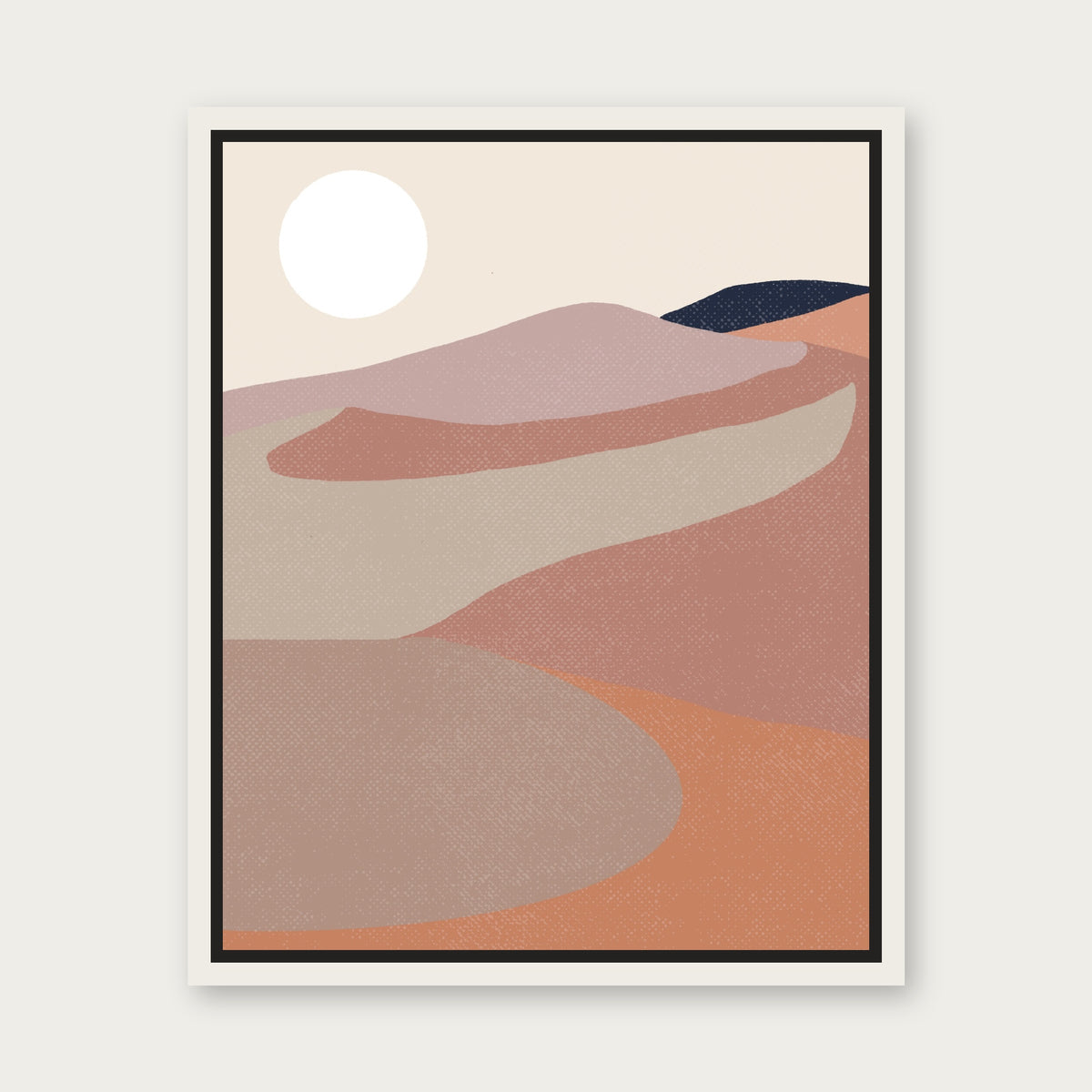 Kalahari Floating Frame Canvas - White floating frame