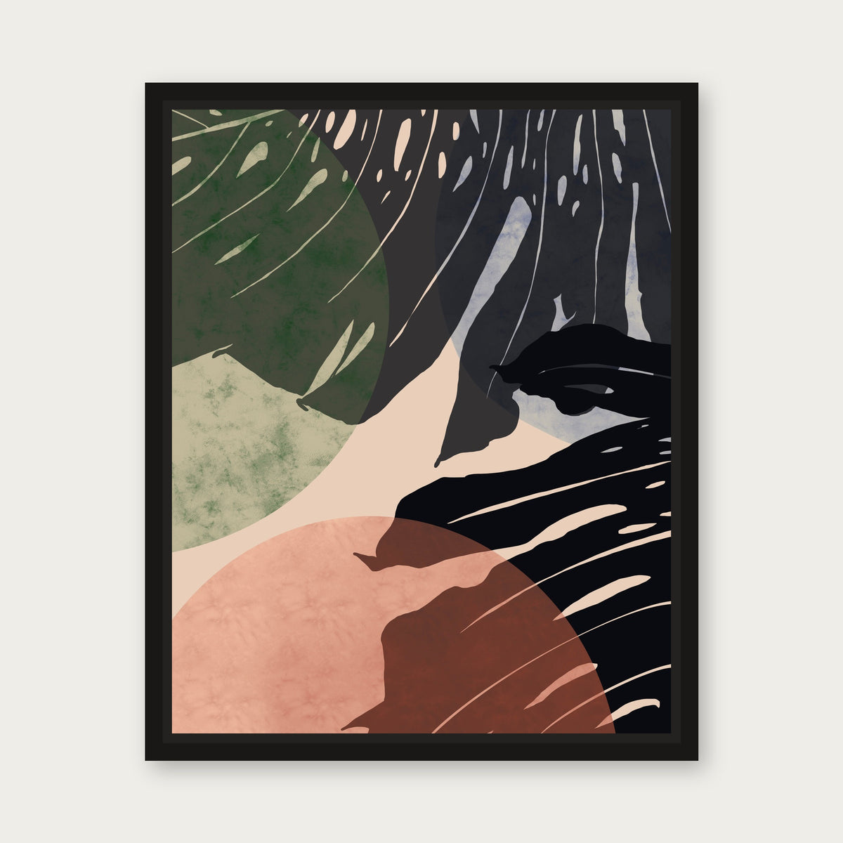 Kaleidoscope Floating Frame Canvas - Black floating frame