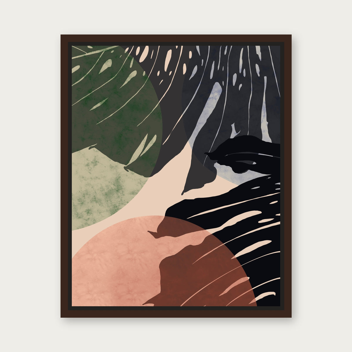 Kaleidoscope Floating Frame Canvas - Espresso floating frame