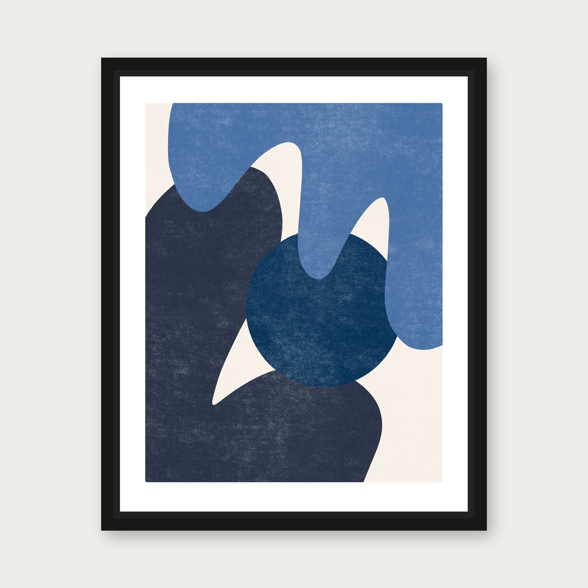 Kind Of Blue Floating Frame Canvas - Black floating frame