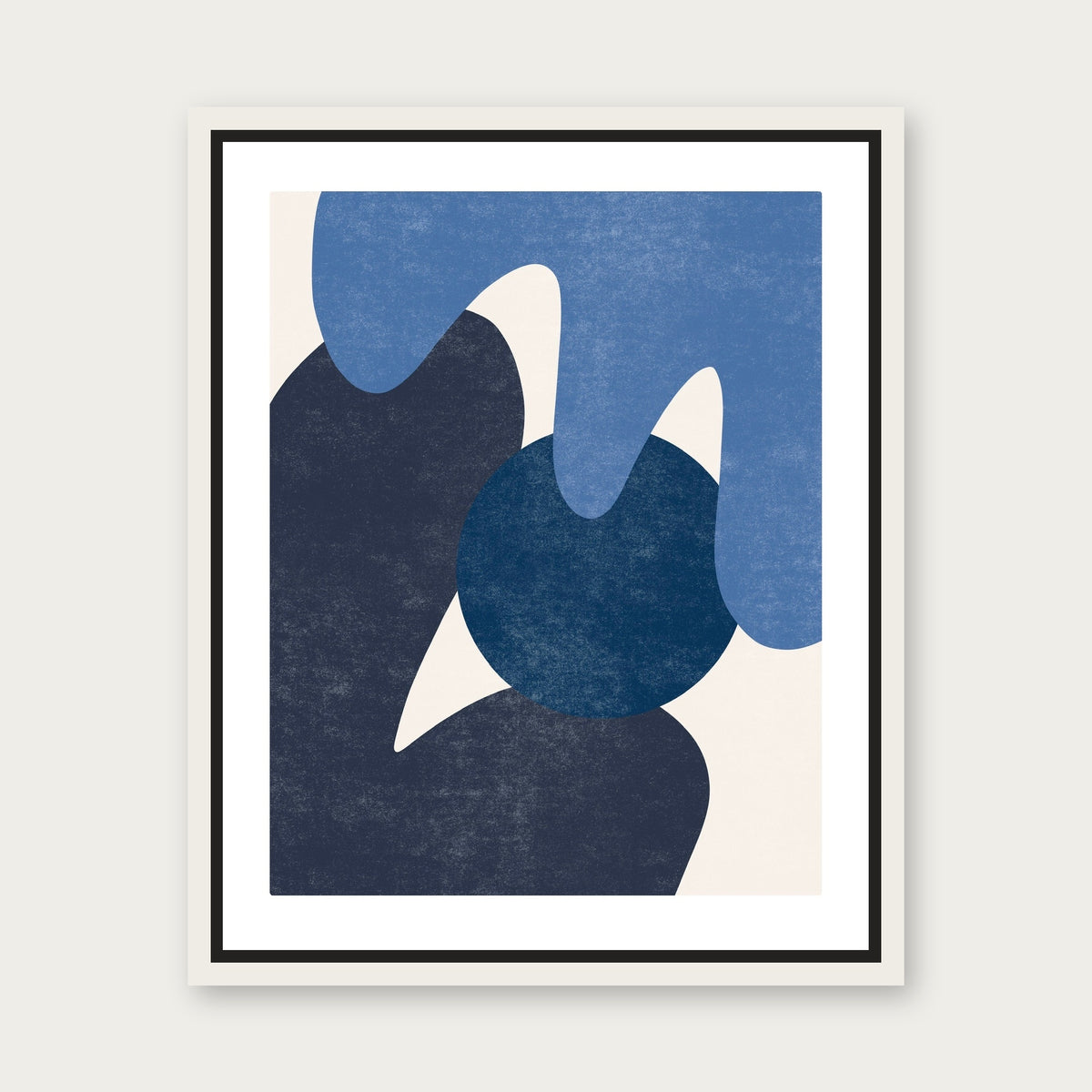 Kind Of Blue Floating Frame Canvas - White floating frame