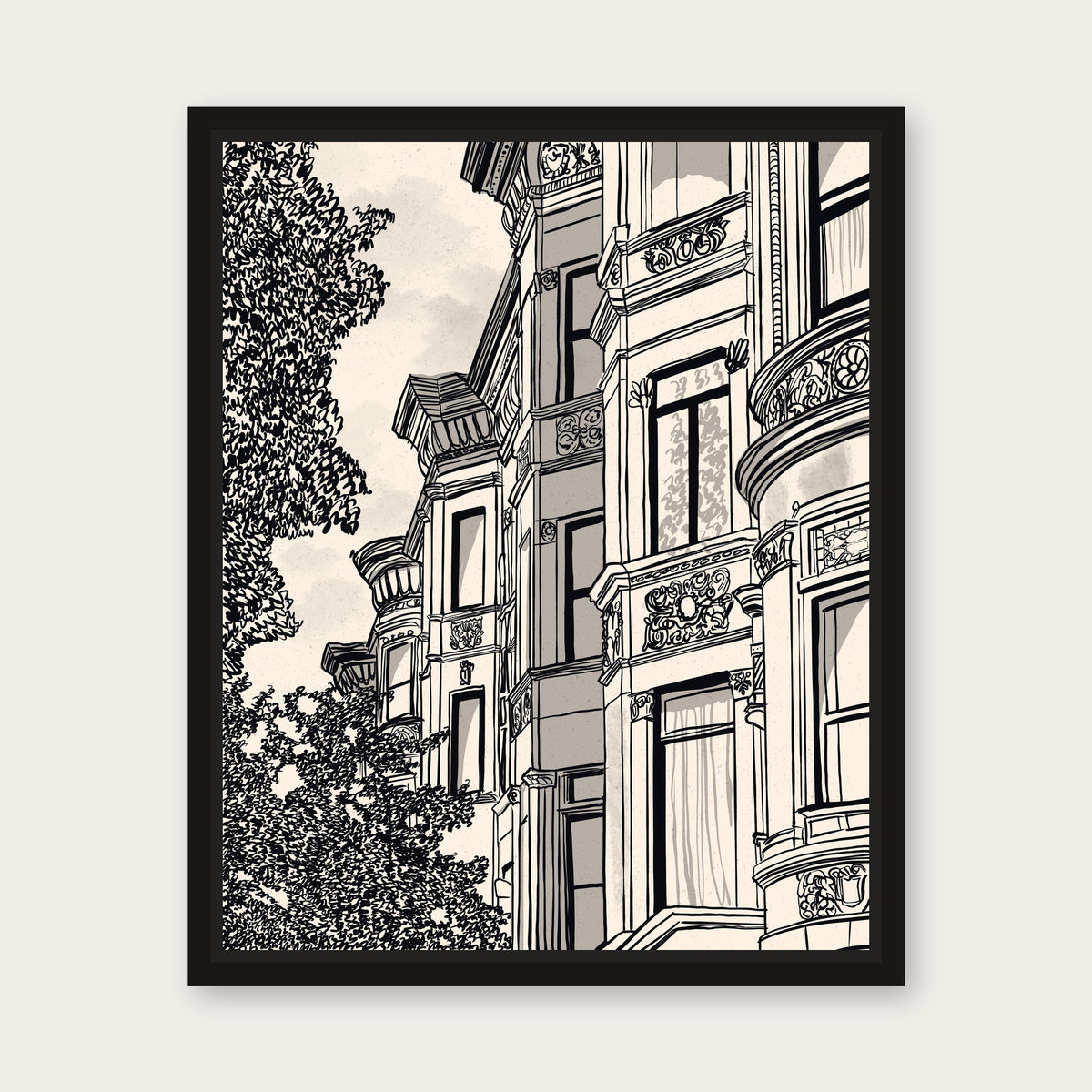 Kings Landing Floating Frame Canvas - Black floating frame