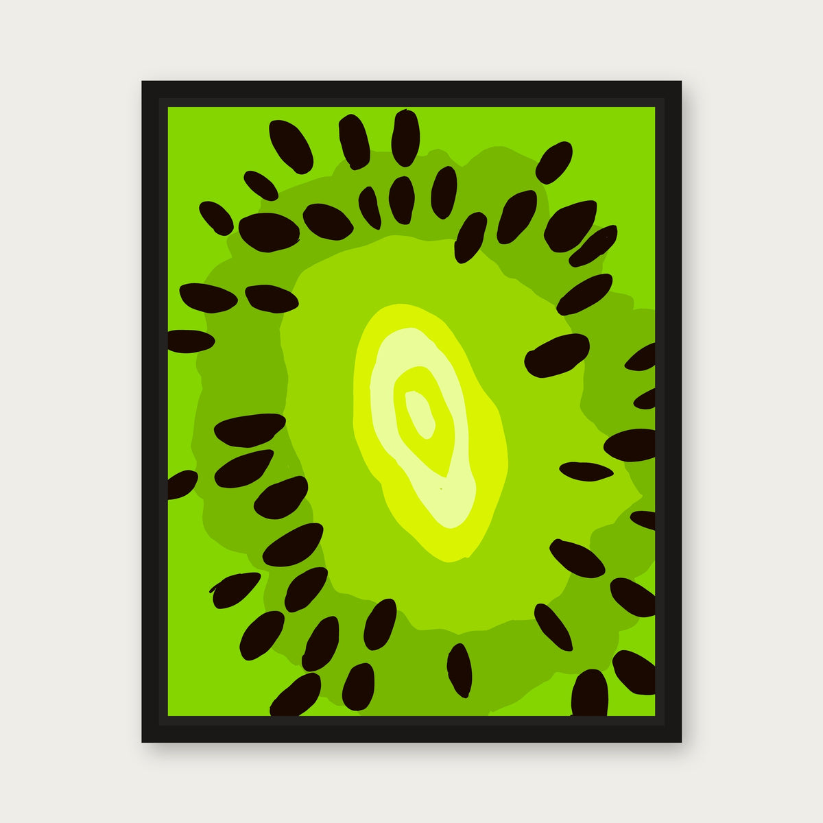 Kiwi Cool Floating Frame Canvas - Black floating frame