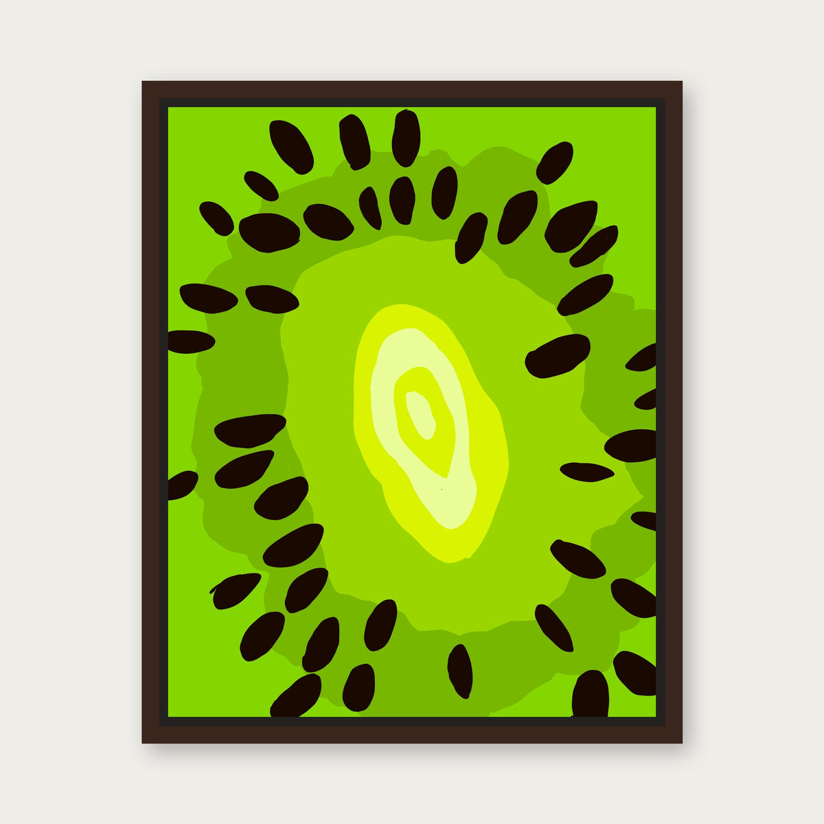 Kiwi Cool Floating Frame Canvas - Espresso floating frame