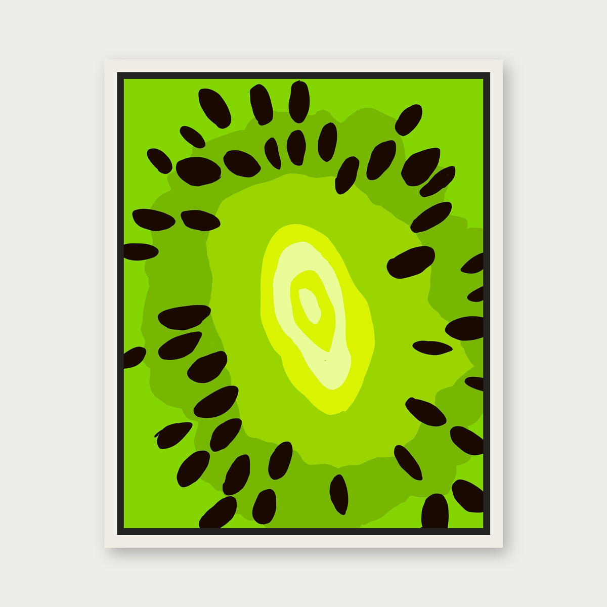 Kiwi Cool Floating Frame Canvas - White floating frame