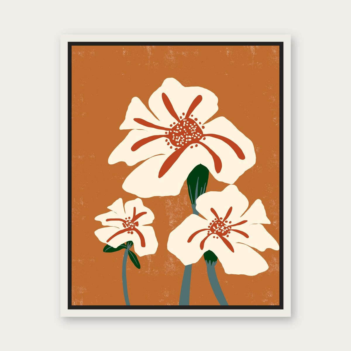 Lakshmi Floating Frame Canvas - White floating frame