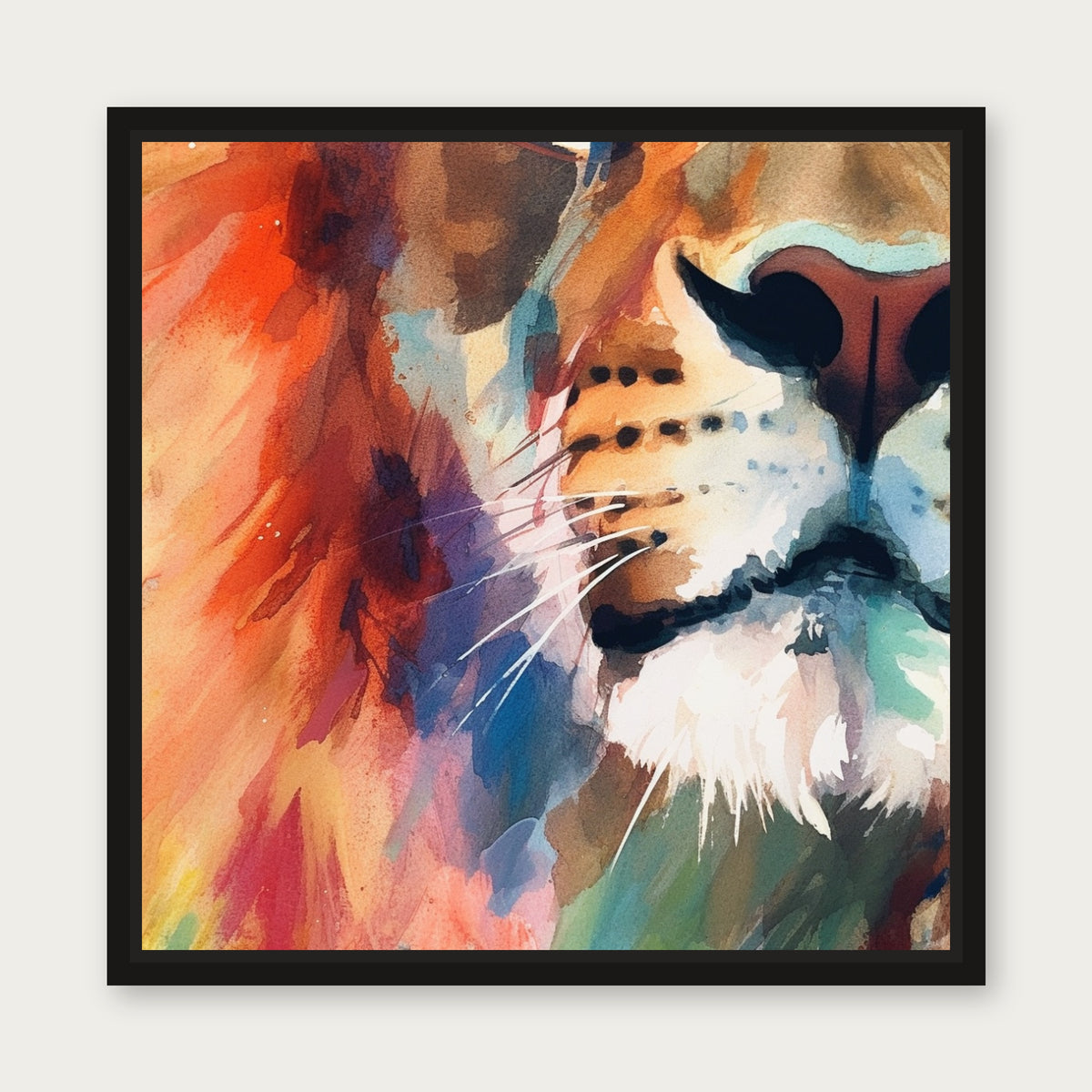Leonidas Floating Frame Canvas - Black floating frame