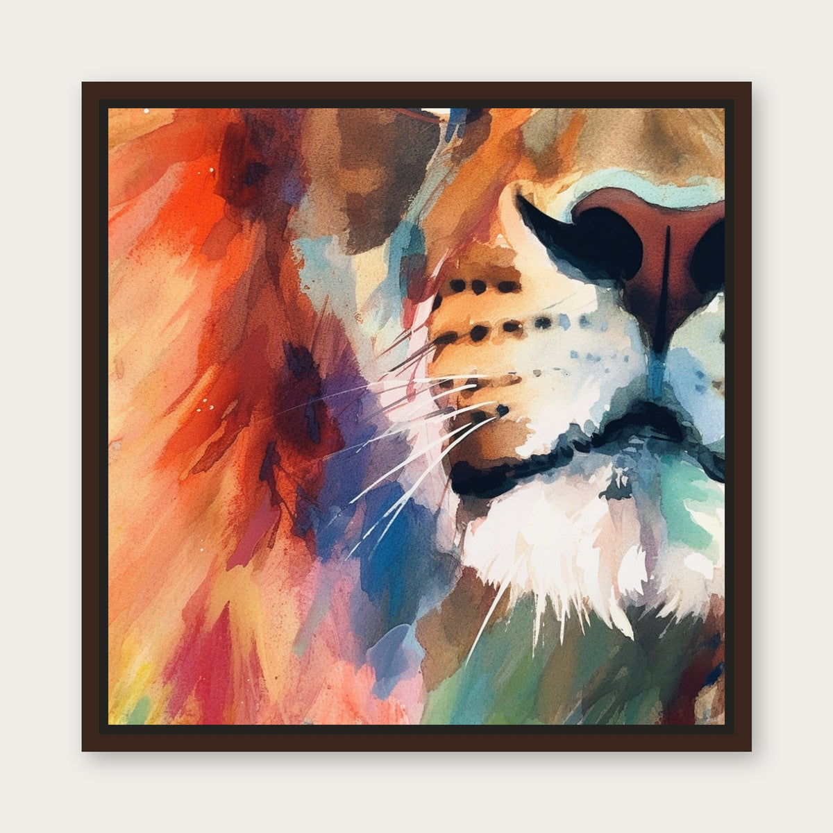Leonidas Floating Frame Canvas - Espresso floating frame
