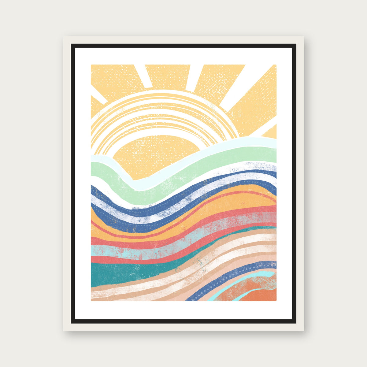 Let The Sunshine In Floating Frame Canvas - White floating frame