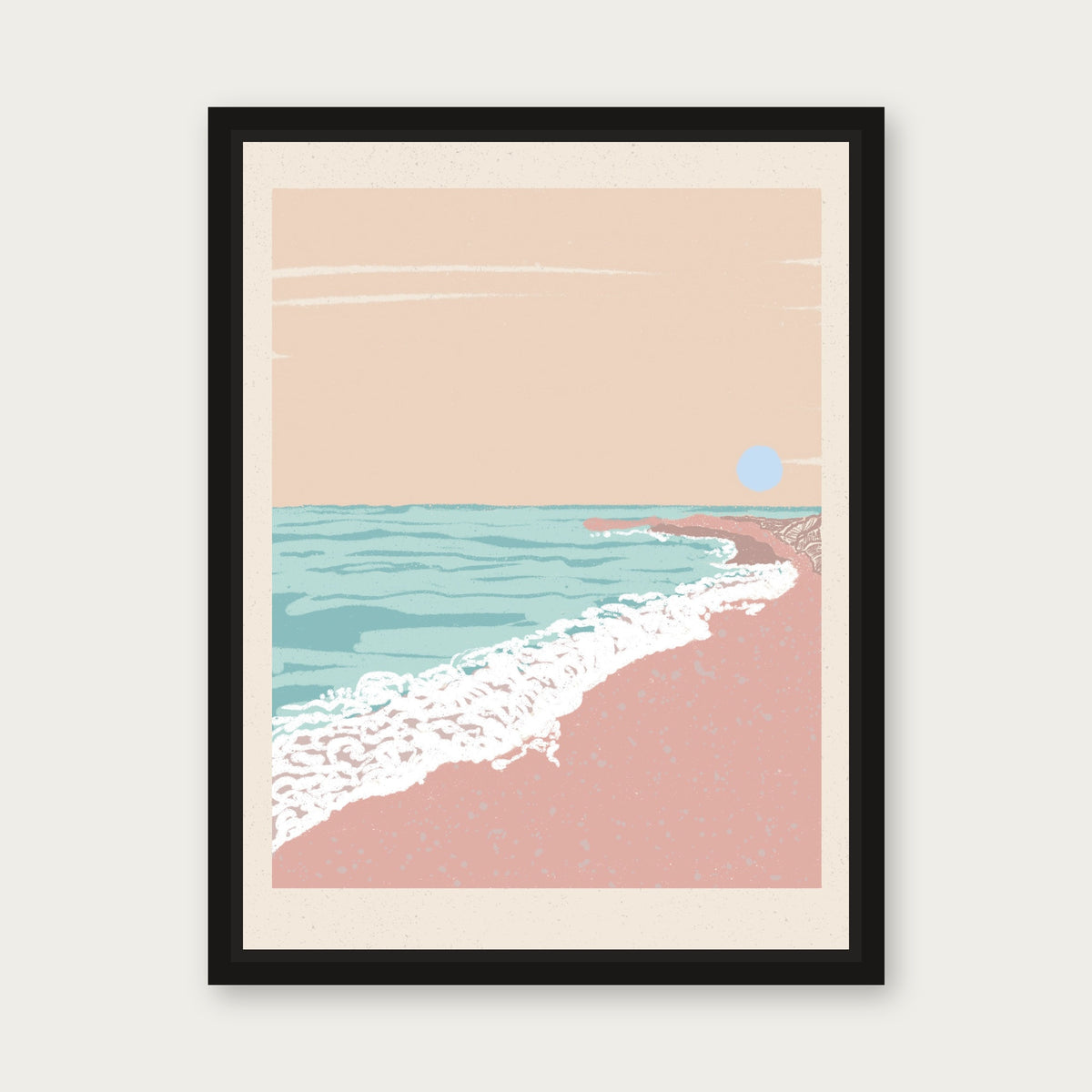 Low Tide 1 Floating Frame Canvas - Black floating frame