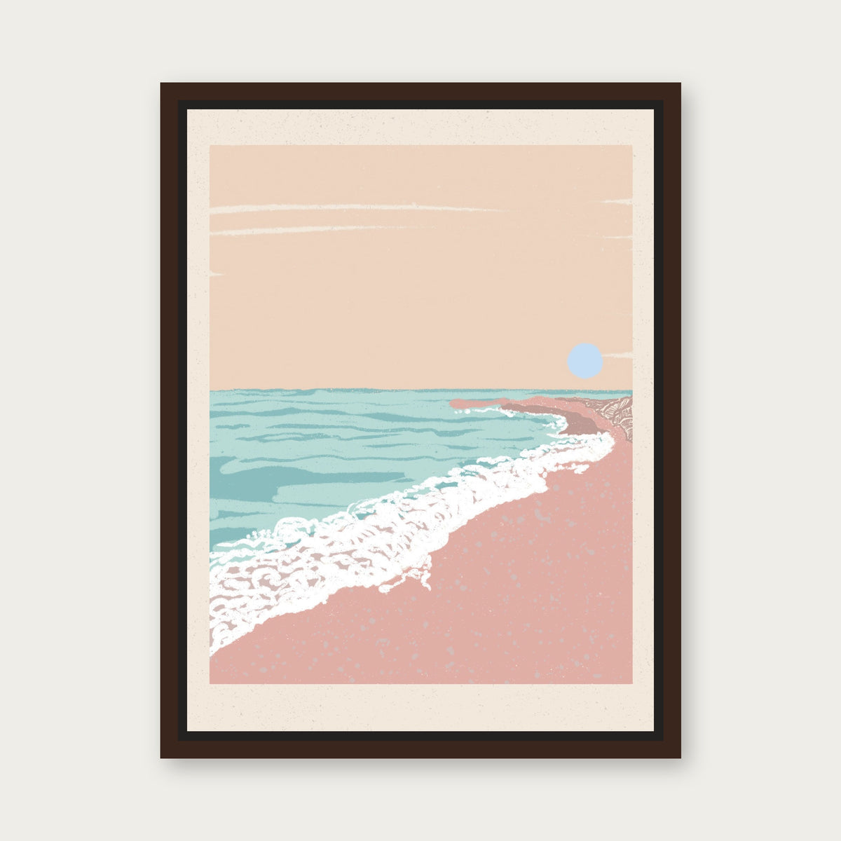 Low Tide 1 Floating Frame Canvas - Espresso floating frame