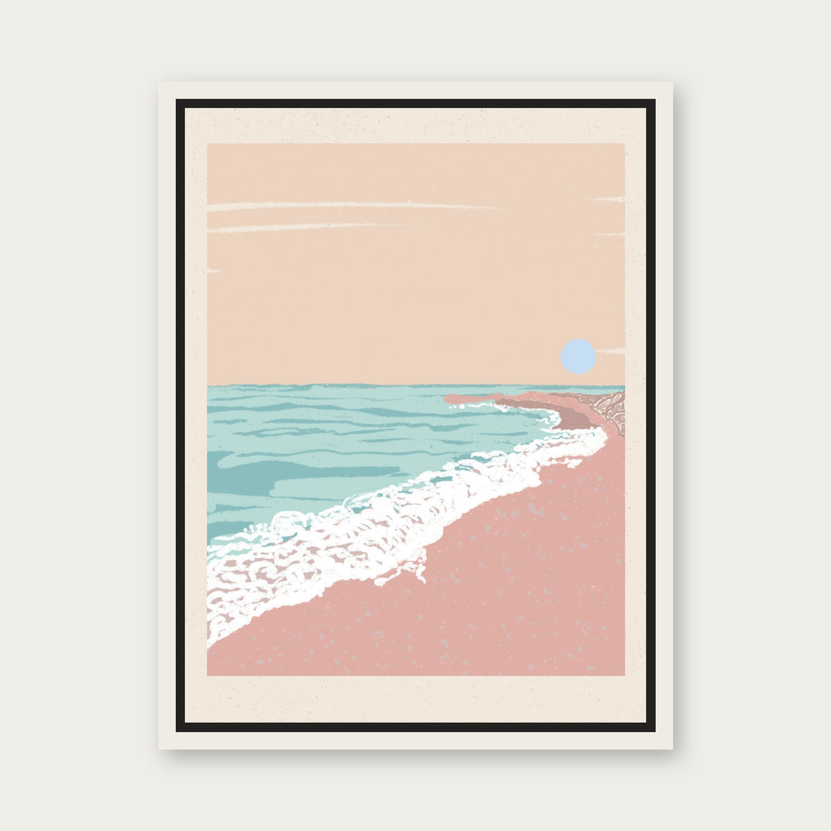 Low Tide 1 Floating Frame Canvas - White floating frame