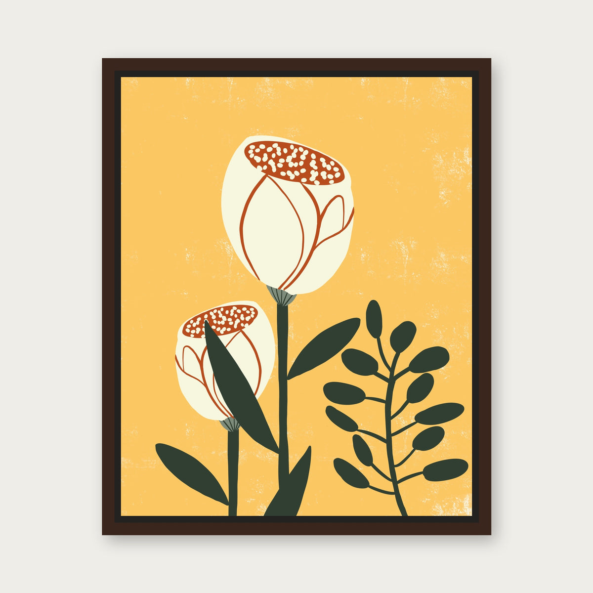 Madeleine Floating Frame Canvas - Espresso floating frame