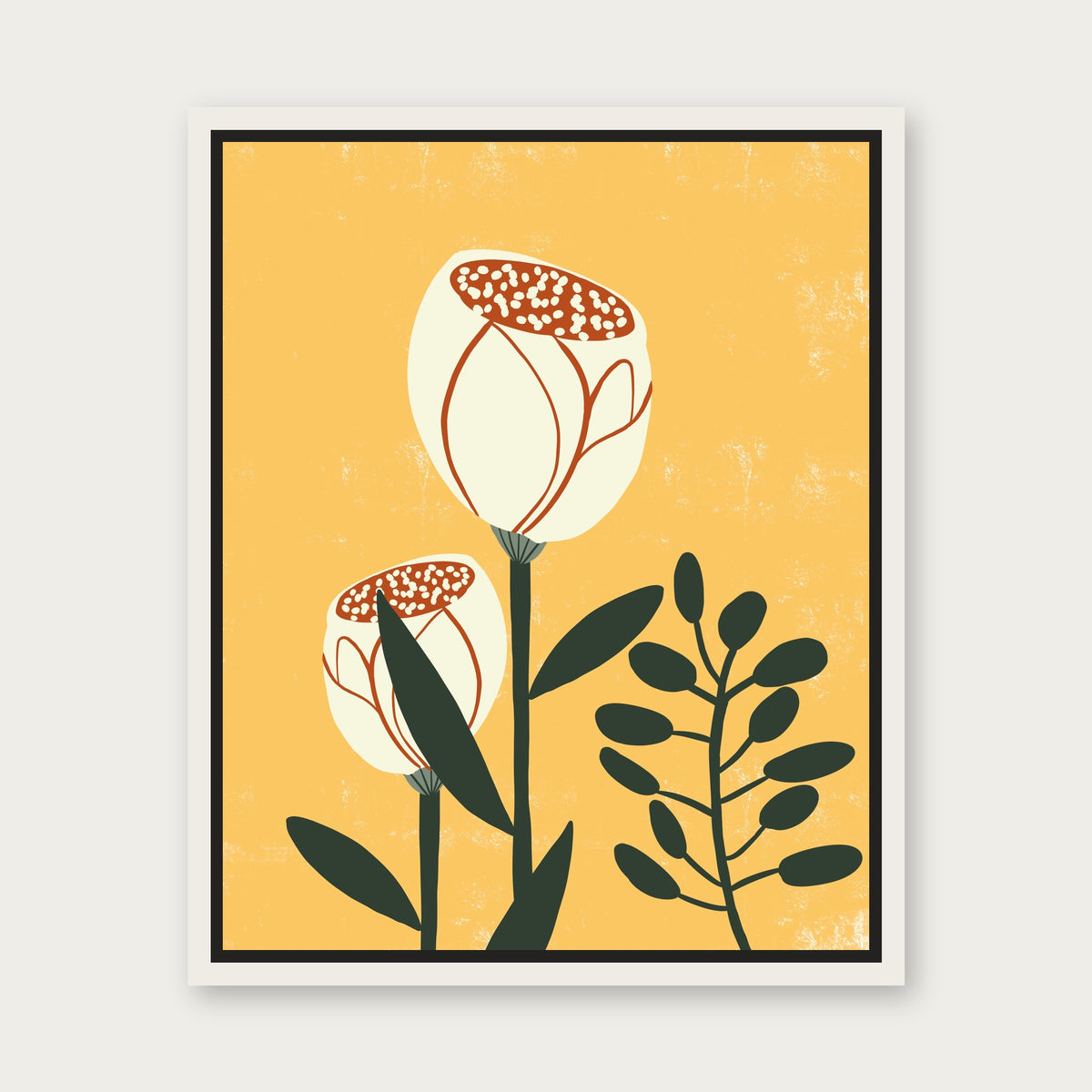 Madeleine Floating Frame Canvas - White floating frame