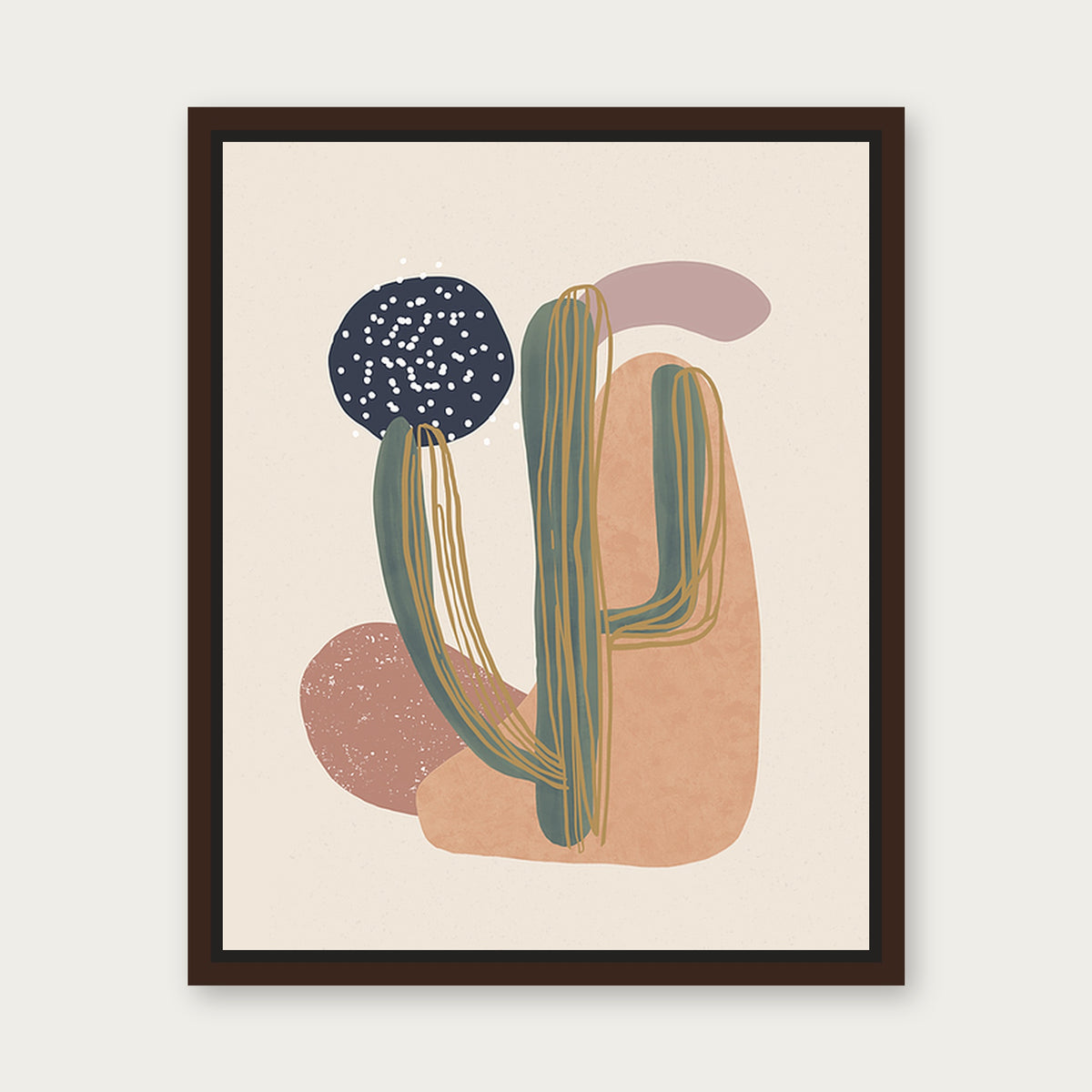 Maverick Floating Frame Canvas - Espresso floating frame