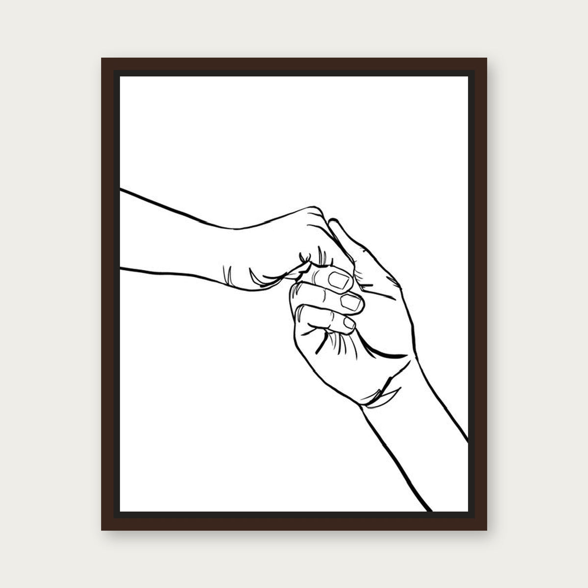 May I Floating Frame Canvas - Espresso floating frame
