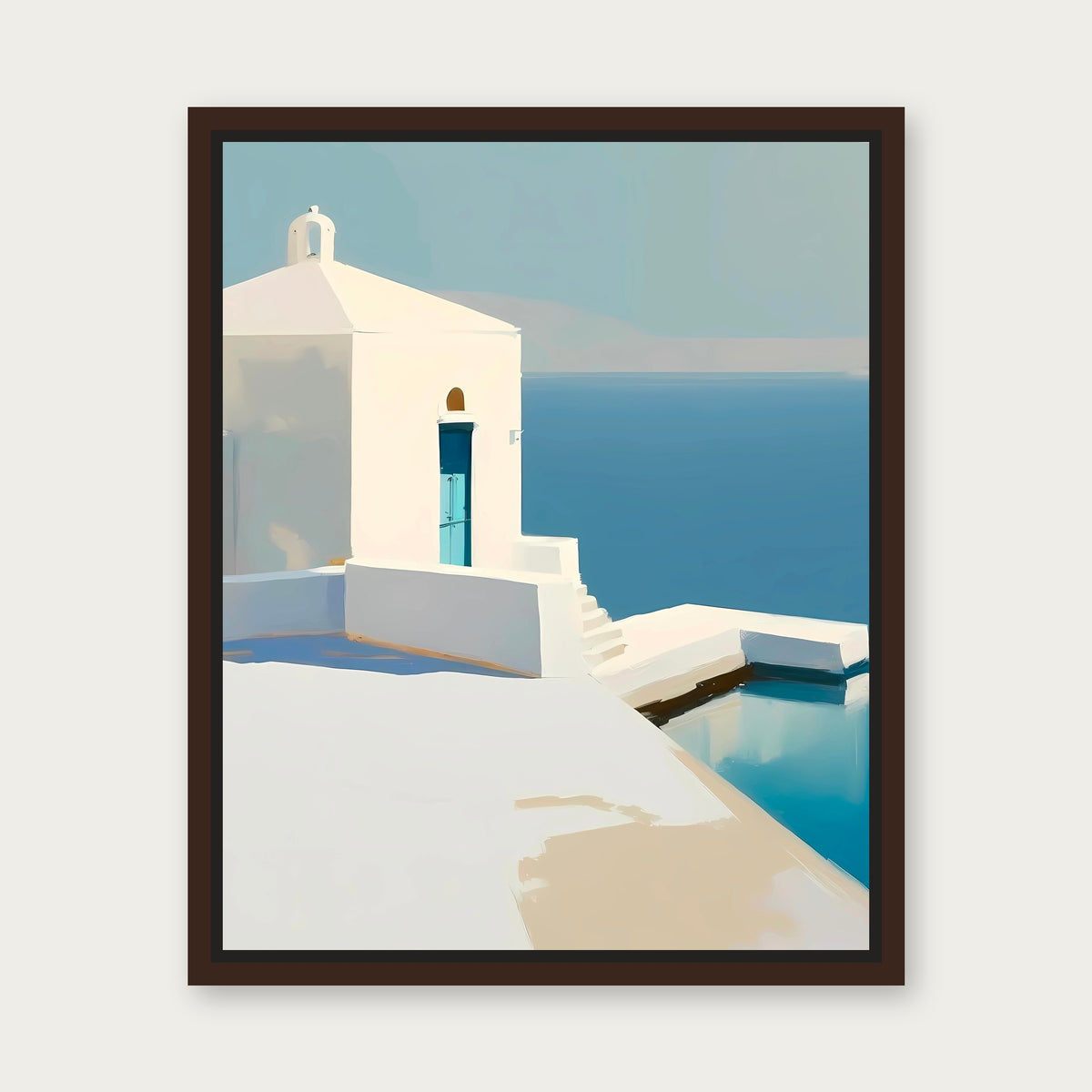 Mediterranean Mornings Floating Frame Canvas - Espresso floating frame