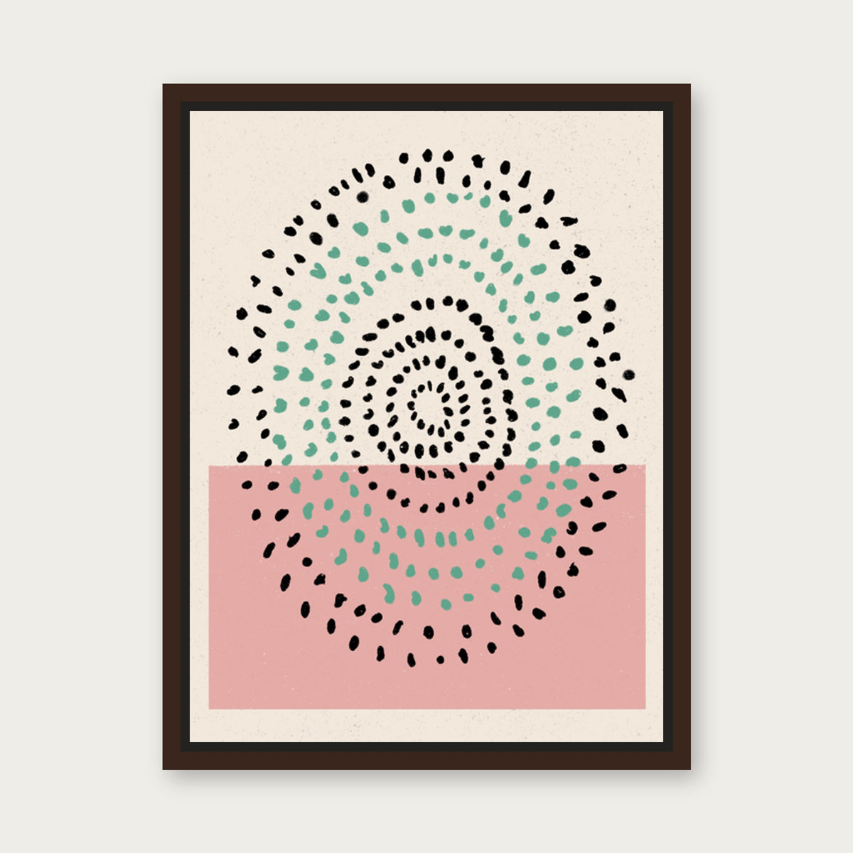 Melon Floating Frame Canvas - Espresso floating frame