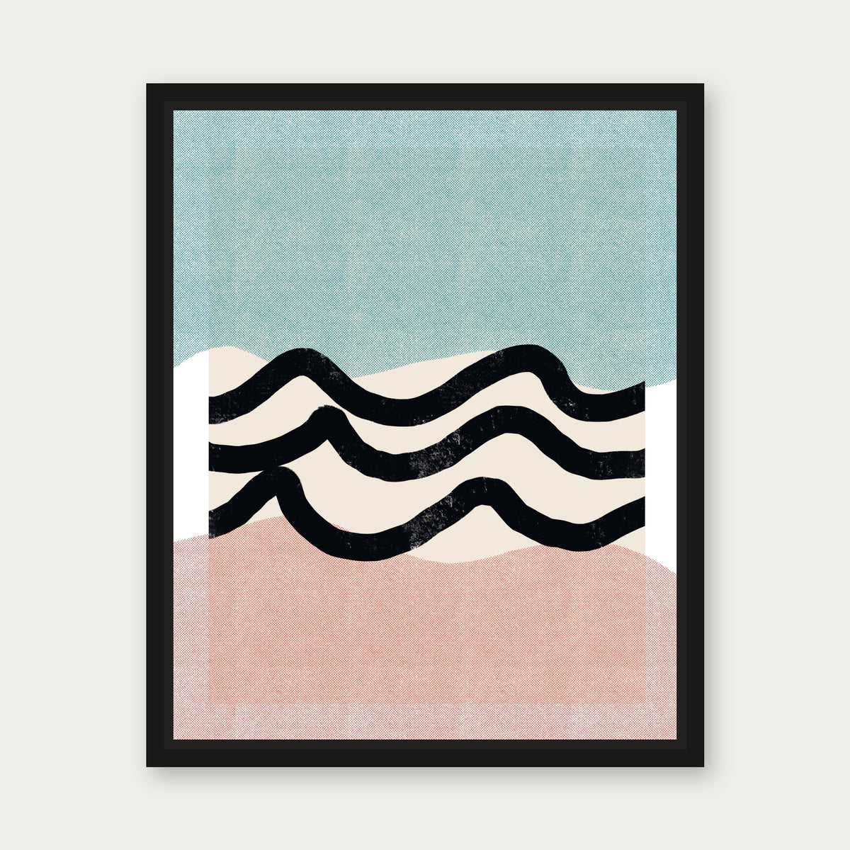 Miami Floating Frame Canvas - Black floating frame