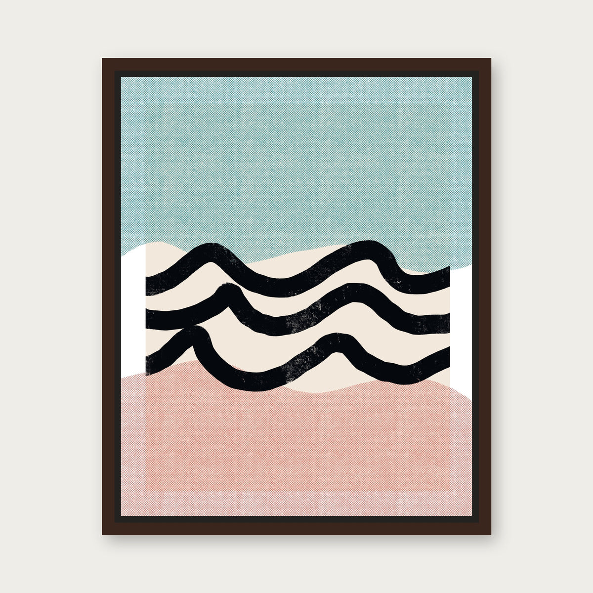 Miami Floating Frame Canvas - Espresso floating frame