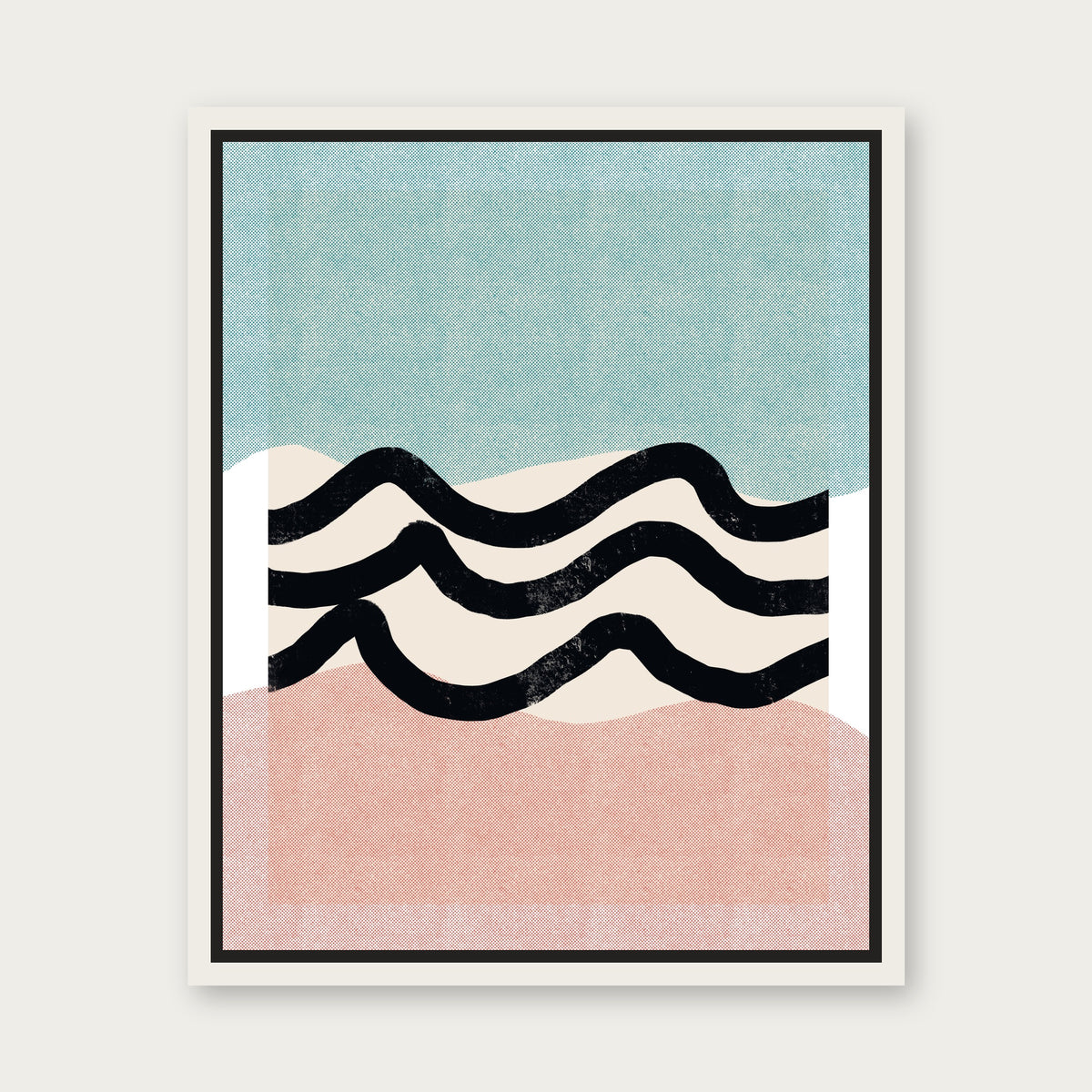 Miami Floating Frame Canvas - White floating frame