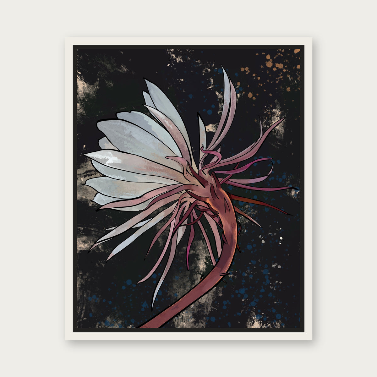 Midnight Queen Floating Frame Canvas - White floating frame
