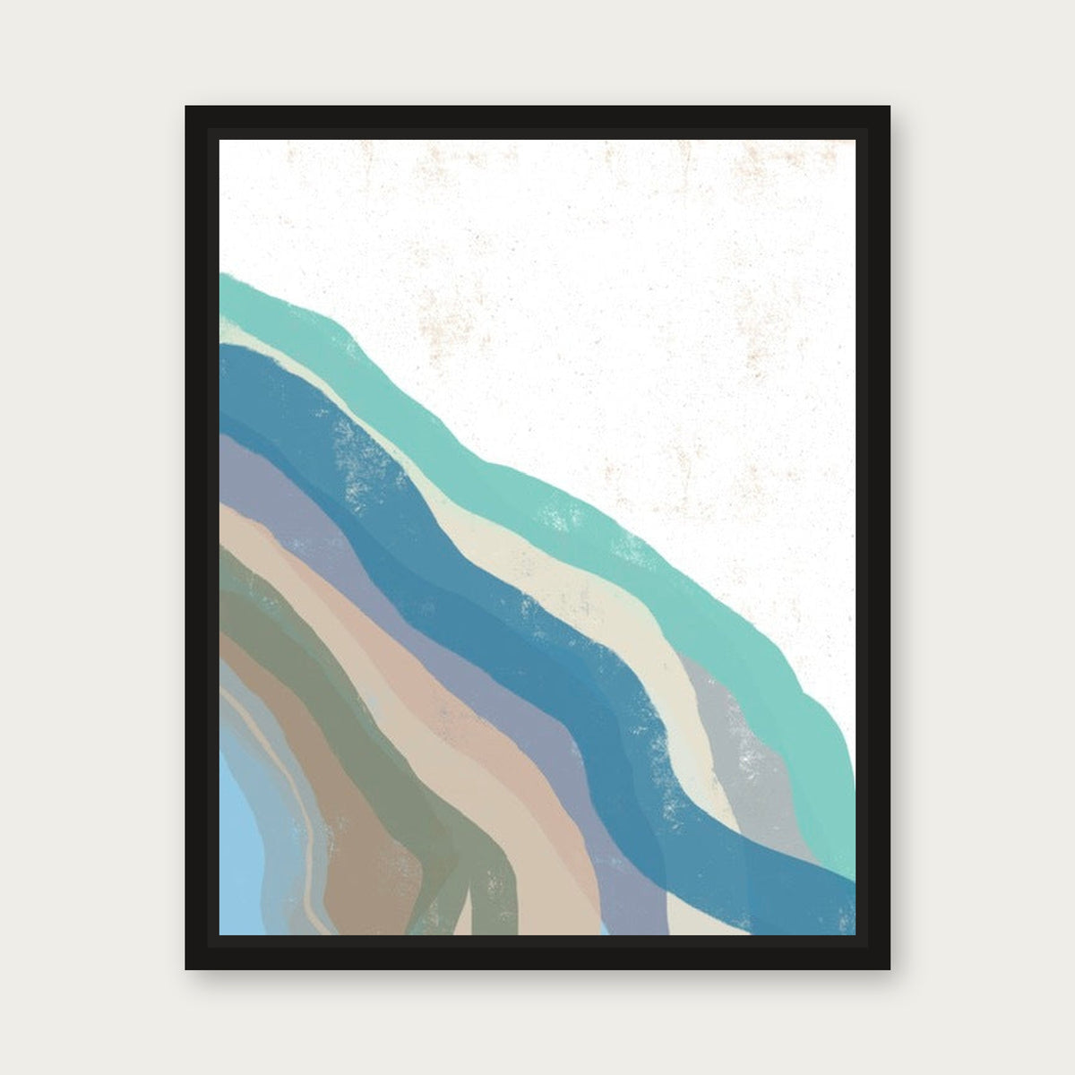 Mineral Bath Floating Frame Canvas - Black floating frame