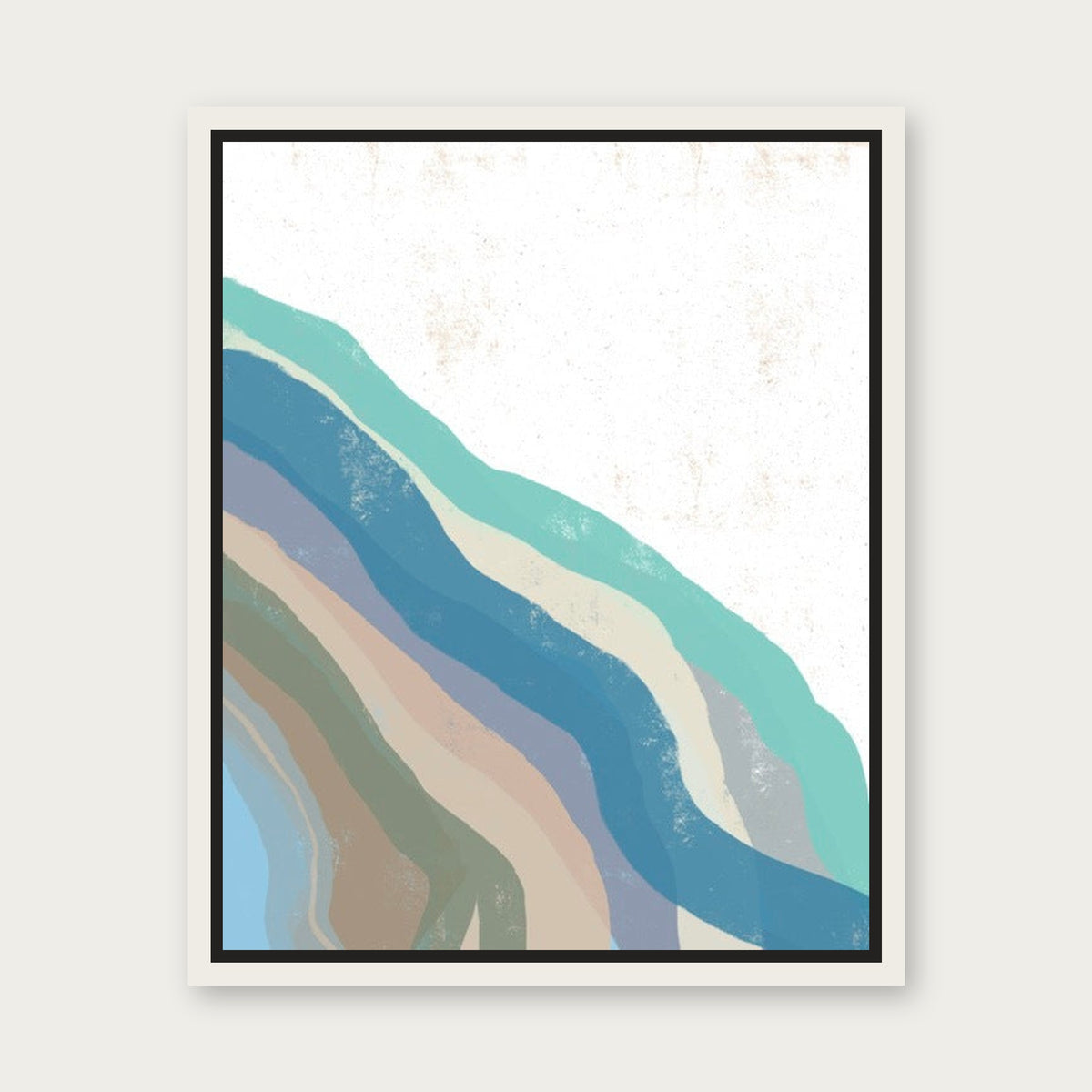Mineral Bath Floating Frame Canvas - White floating frame