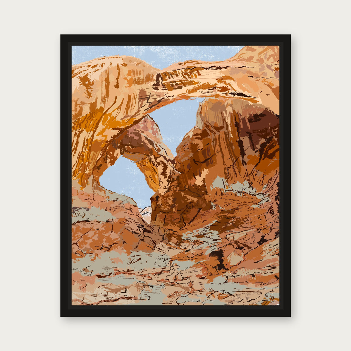 Moab Arches Floating Frame Canvas - Black floating frame